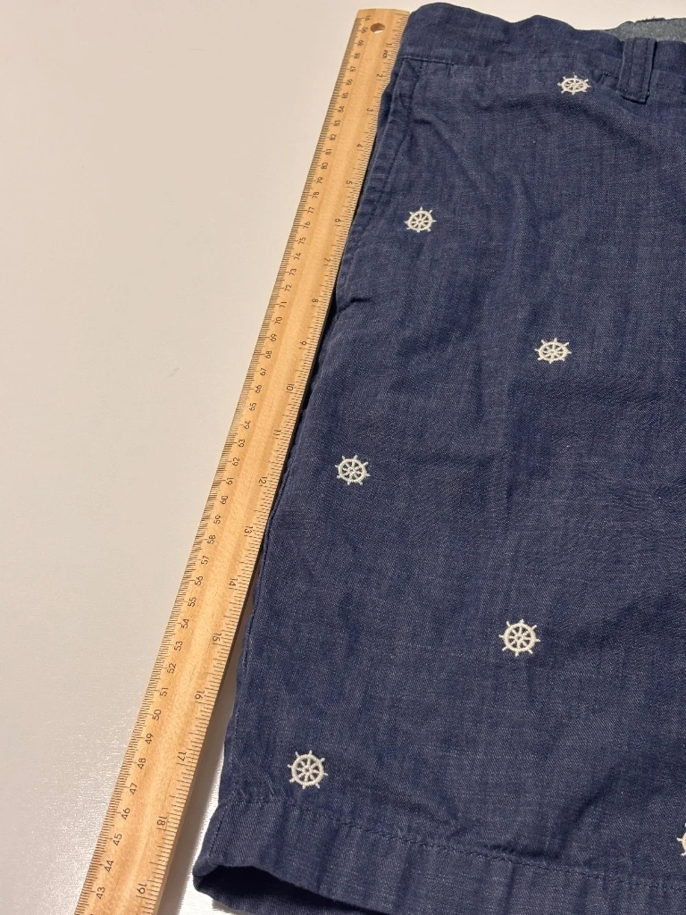 Mens Navy J.Crew Chino Short with Boat Helm Embroidery Size 35